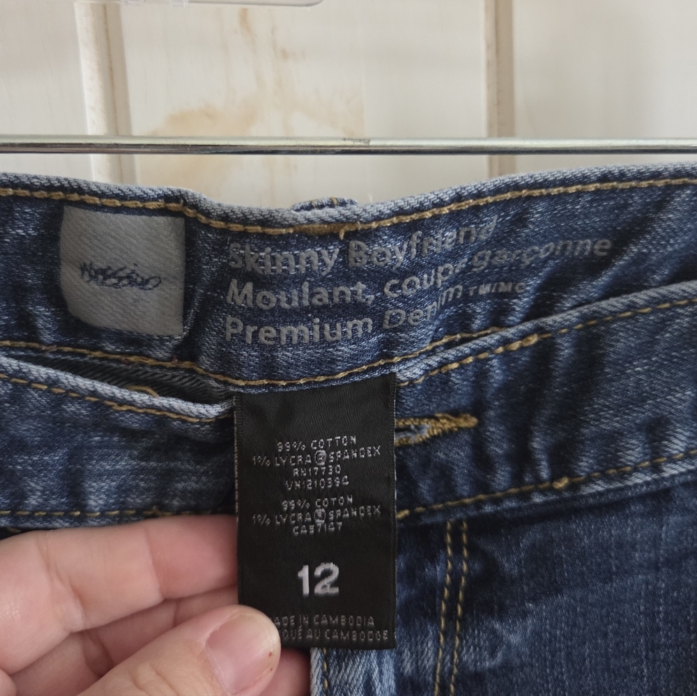 Mossino Womens 12 Skinny Boyfriend Blue Jeans - Picture 9 of 10